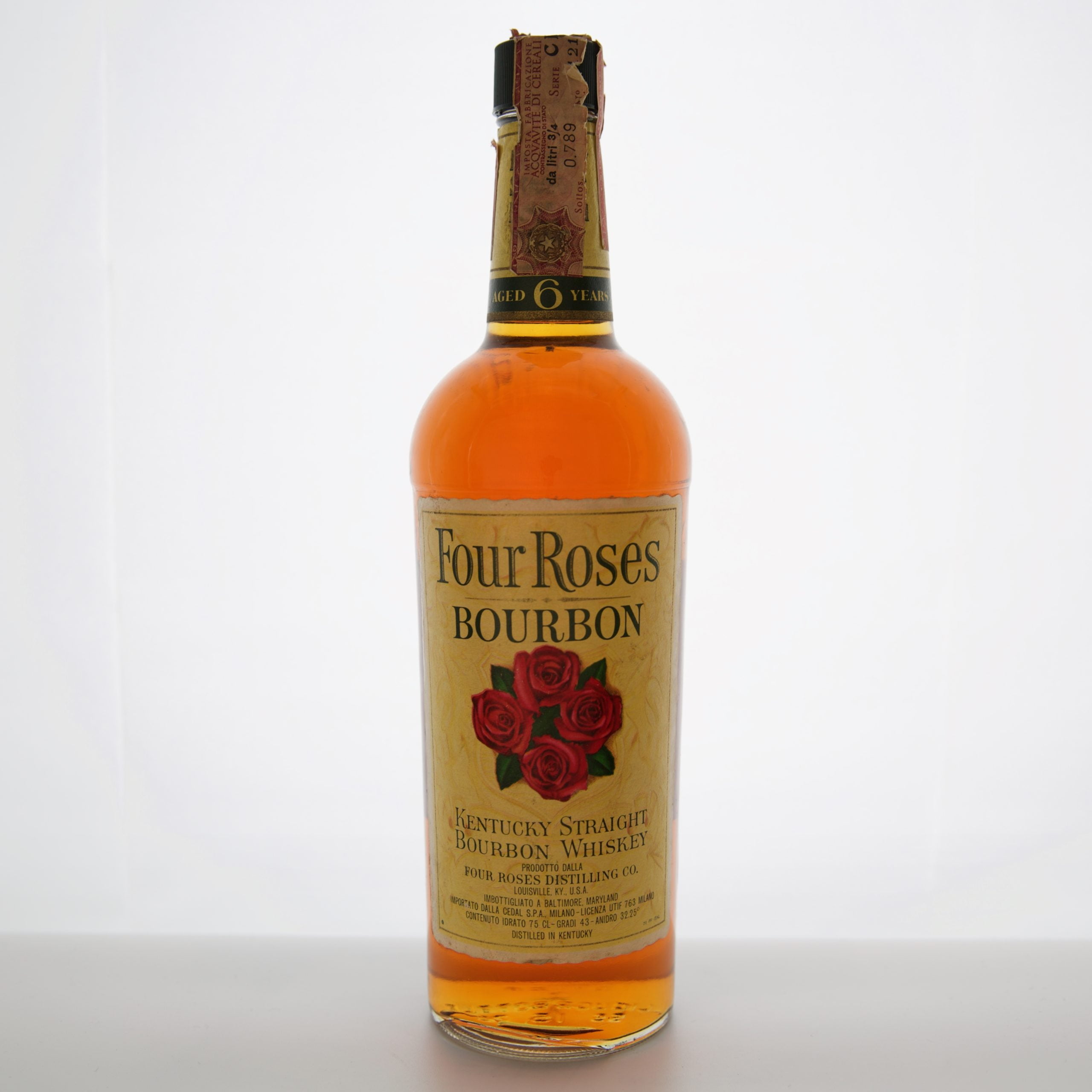 Four Roses 6 Year Old Kentucky Straight Bourbon 1970s 75cl 43% Kentucky USA Whisky