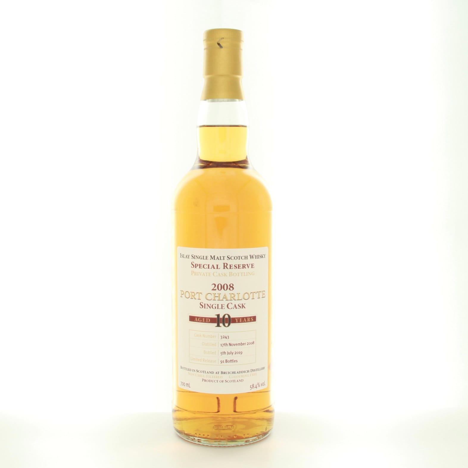 Port Charlotte 2008 10 Year Old Private Bottling 70cl 58.4% Islay Scotland Whisky 