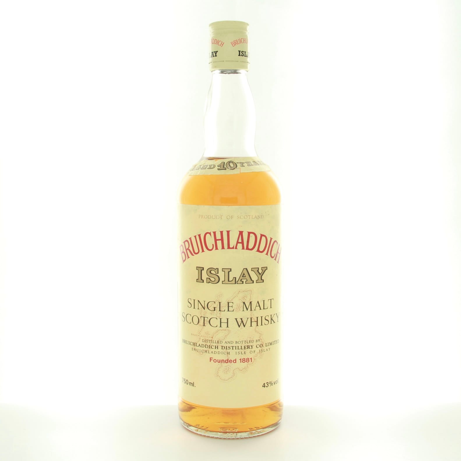 Bruichladdich 10 Year Old (1980s Edition) 75cl 43% Islay Scotland Whisky 