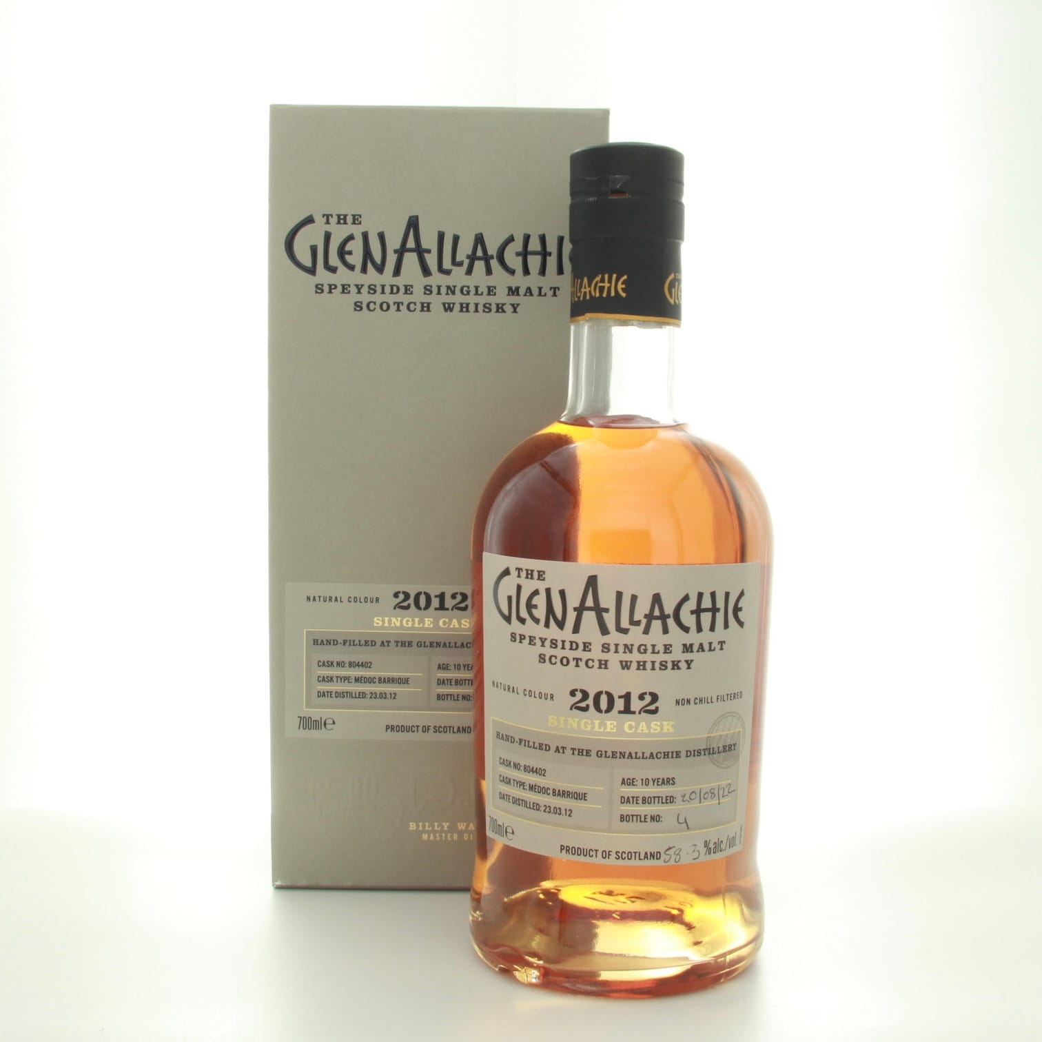 GlenAllachie 2012 Single Cask #804402 10 Year Old 70cl 58.3% Scotland Speyside Whisky 