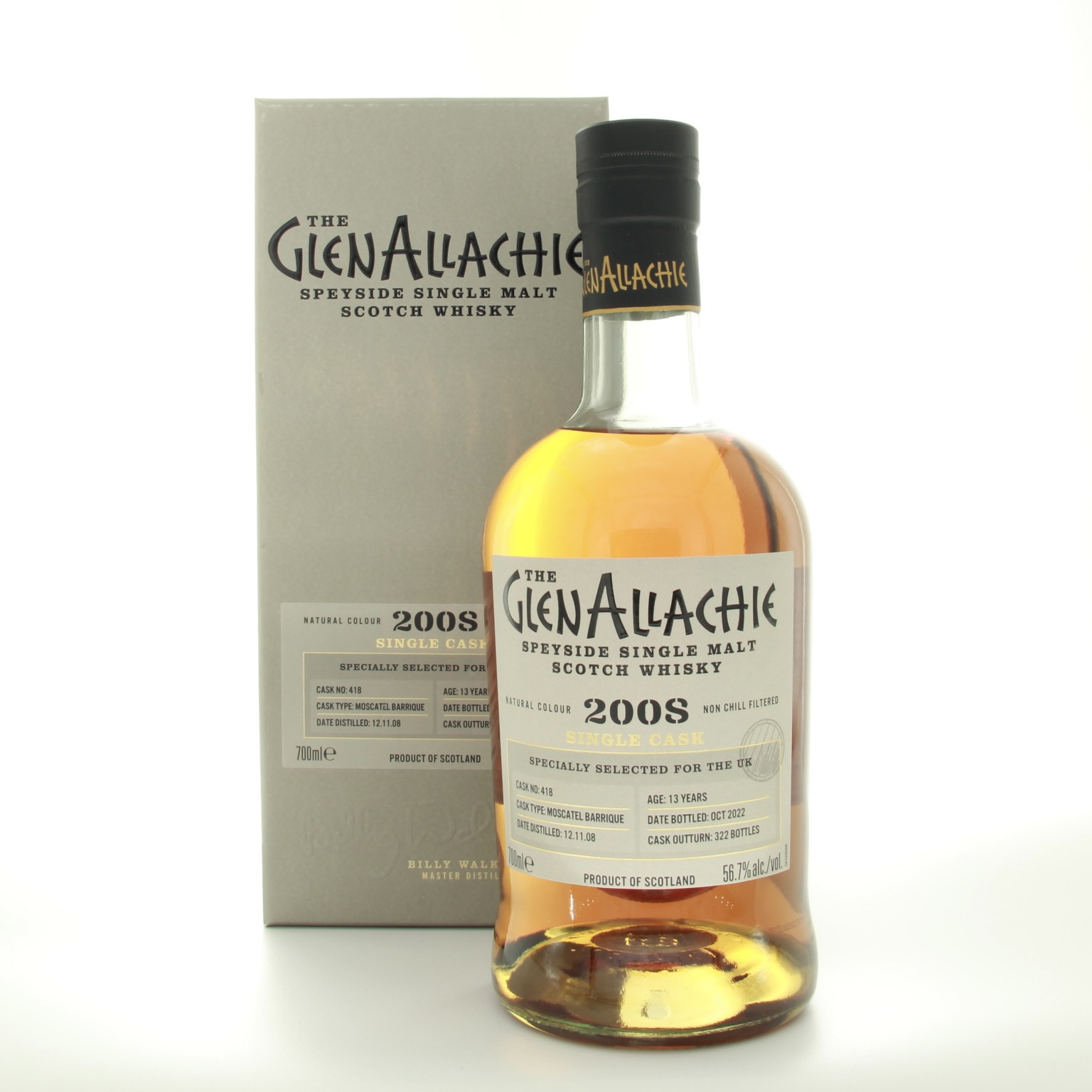 GlenAllachie 2008 Single Cask #418 13 Year Old 70cl 56.7% Scotland Speyside Whisky 