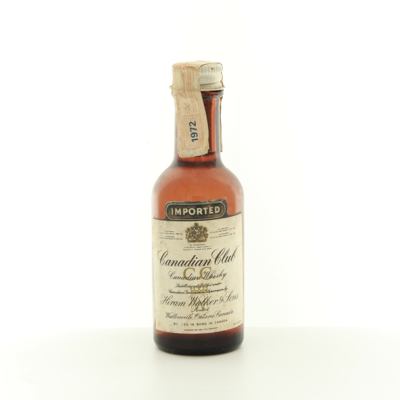 Canadian Club Imported Canadian Whisky 1972 Miniature 4.7cl 70 Proof% Canada Whisky 