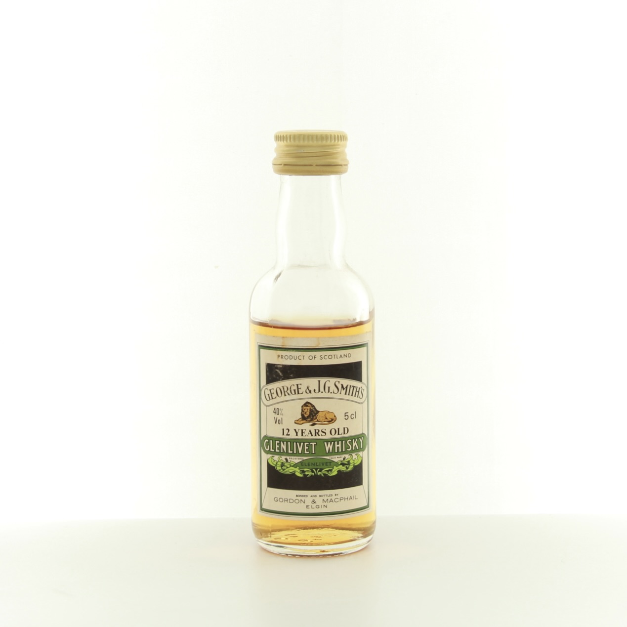 The Glenlivet 12 Year Gordon & Macphail 1980s Miniature 5cl 40% Scotland Speyside Whisky