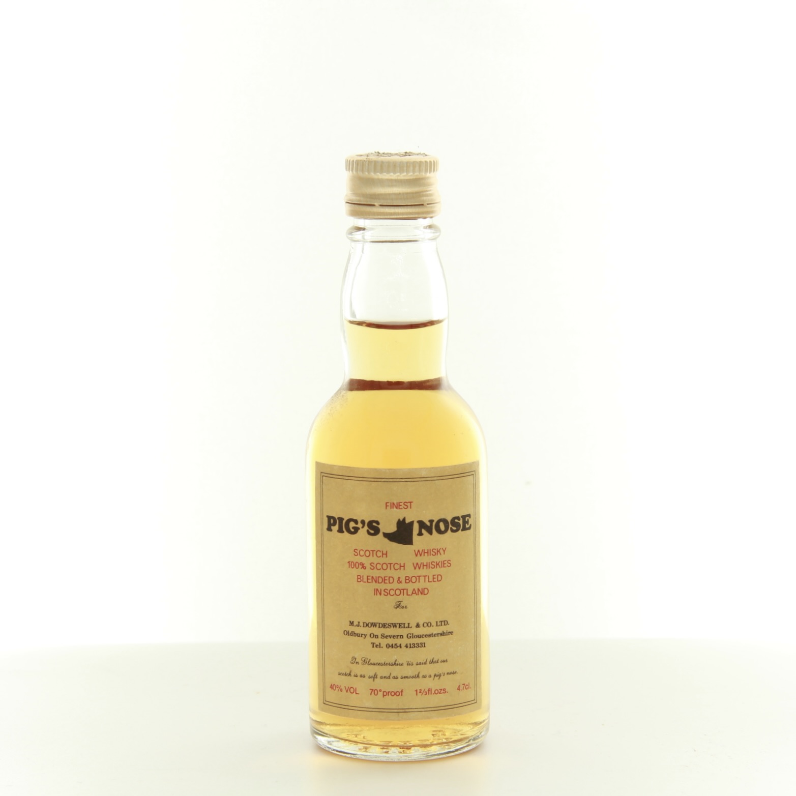 Pigs Nose 1980s Miniature 4.7cl 70 Proof% Scotland Whisky
