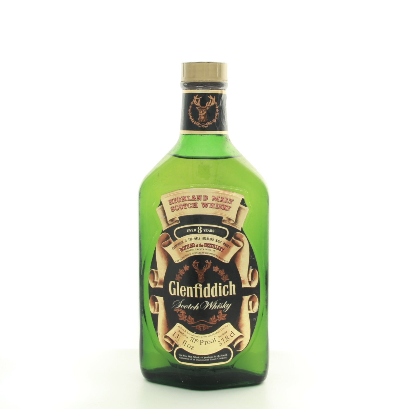 Glenfiddich 8 Year Old Half Bottle (1970s Edition) 37.8cl 70 Proof% Scotland Speyside Whisky 