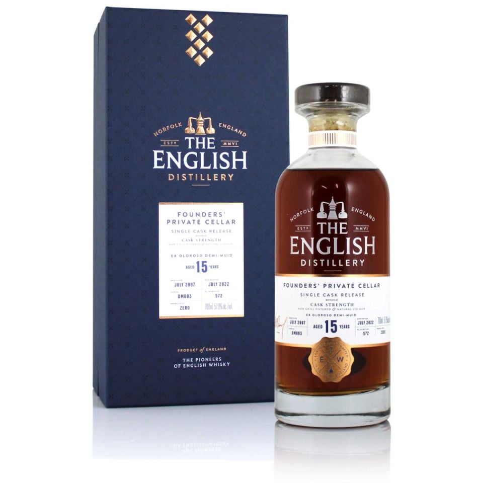 The English Whisky Co. Founders Private Cellar Aged 15 Years 70cl 57.6% England Whisky 