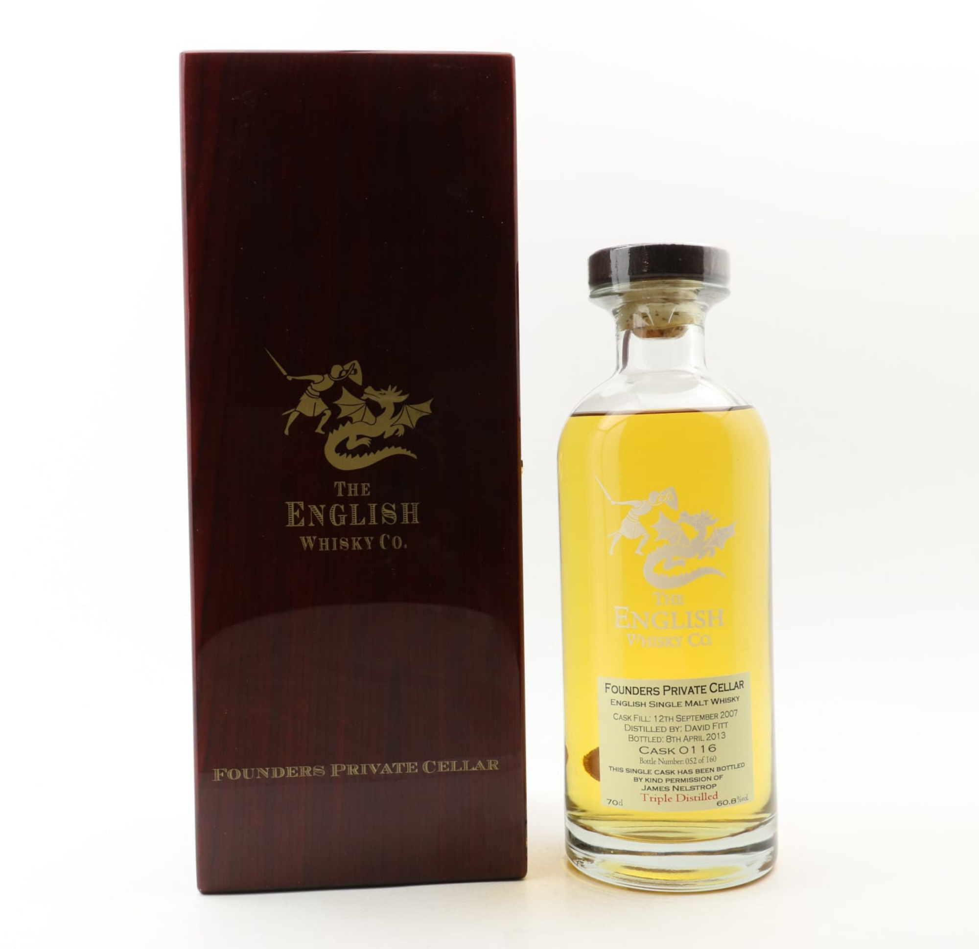 English Whisky Co 2007 Founders Private Cellar Cask #116 70cl 60.8% England Whisky 